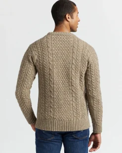 Pendleton MEN'S SHETLAND COLLECTION FISHERMAN SWEATER COYOTE Outlet