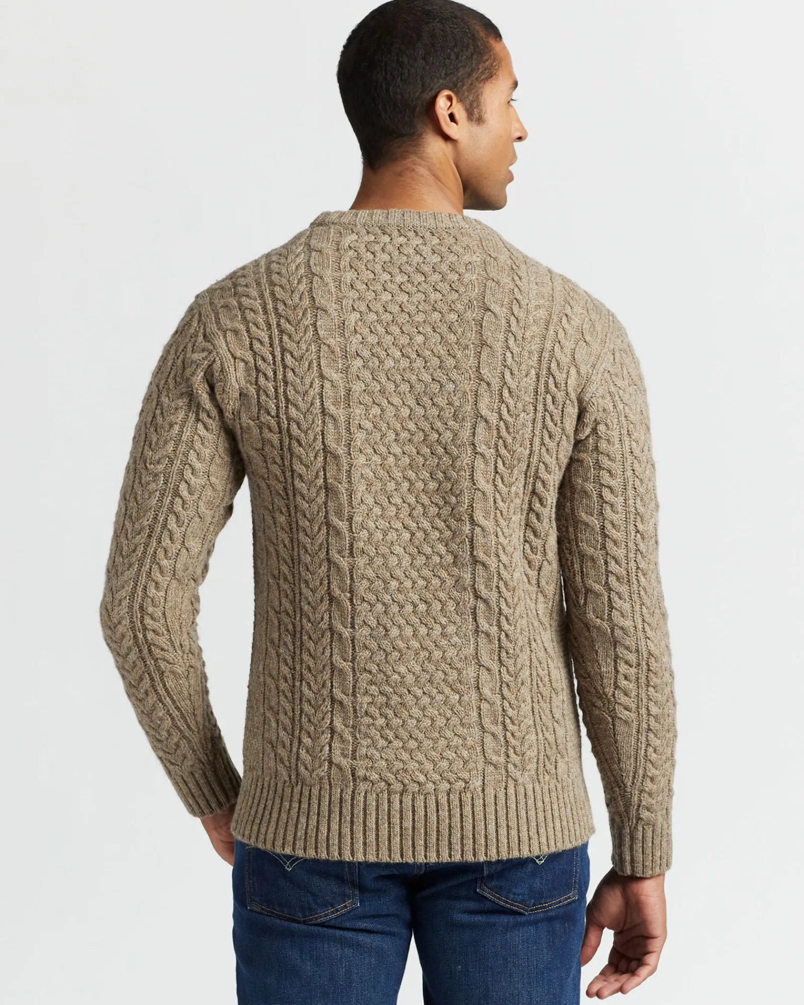 Pendleton MEN'S SHETLAND COLLECTION FISHERMAN SWEATER COYOTE Outlet