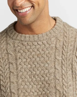 Pendleton MEN'S SHETLAND COLLECTION FISHERMAN SWEATER COYOTE Outlet