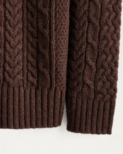 Pendleton MEN'S SHETLAND COLLECTION FISHERMAN SWEATER ESPRESSO HEATHER Discount
