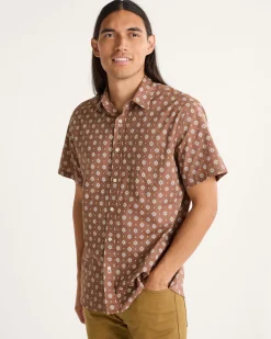 Pendleton MEN'S SHORELINE COTTON SHIRT RED/BROWN GEO Sale