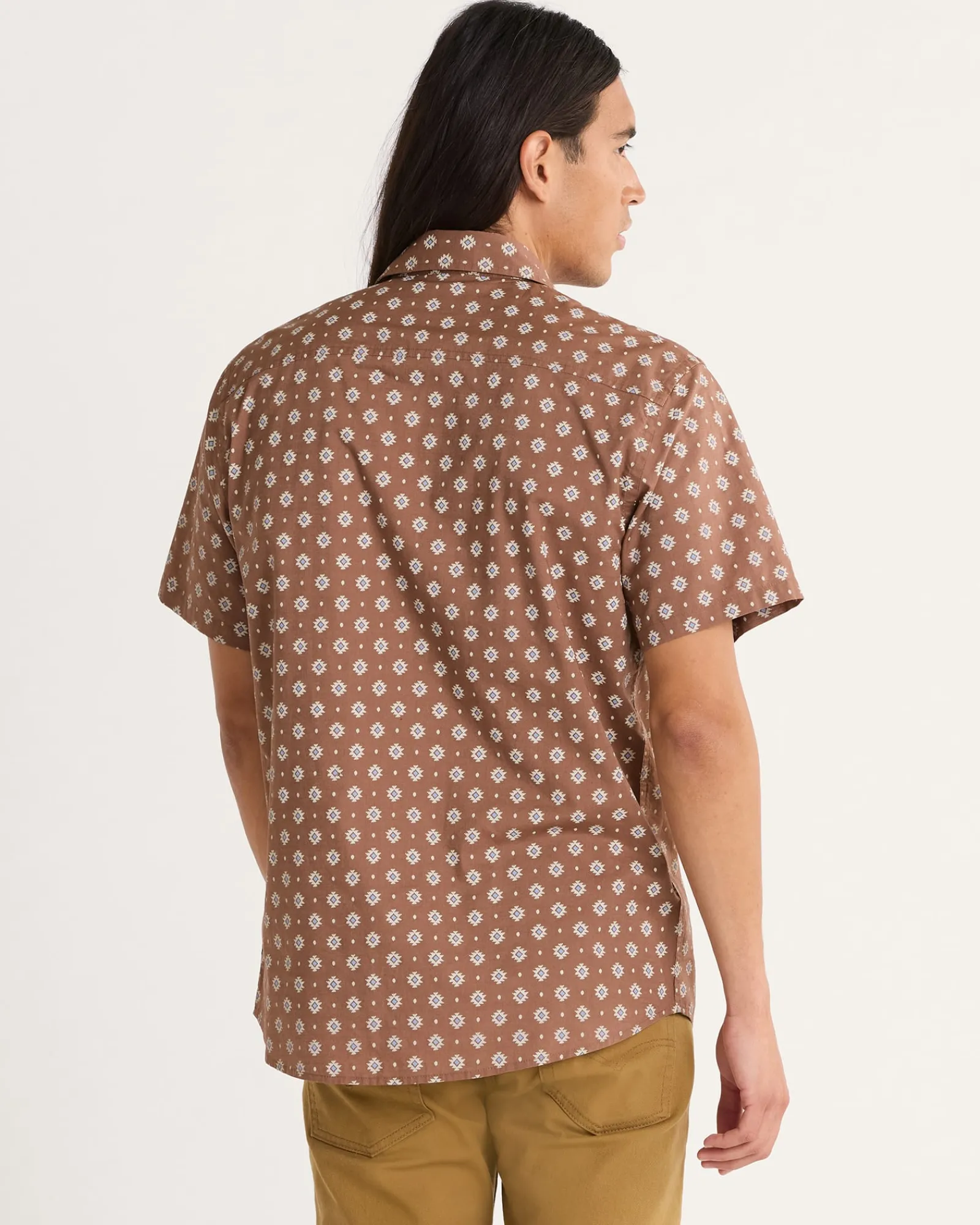 Pendleton MEN'S SHORELINE COTTON SHIRT RED/BROWN GEO Sale