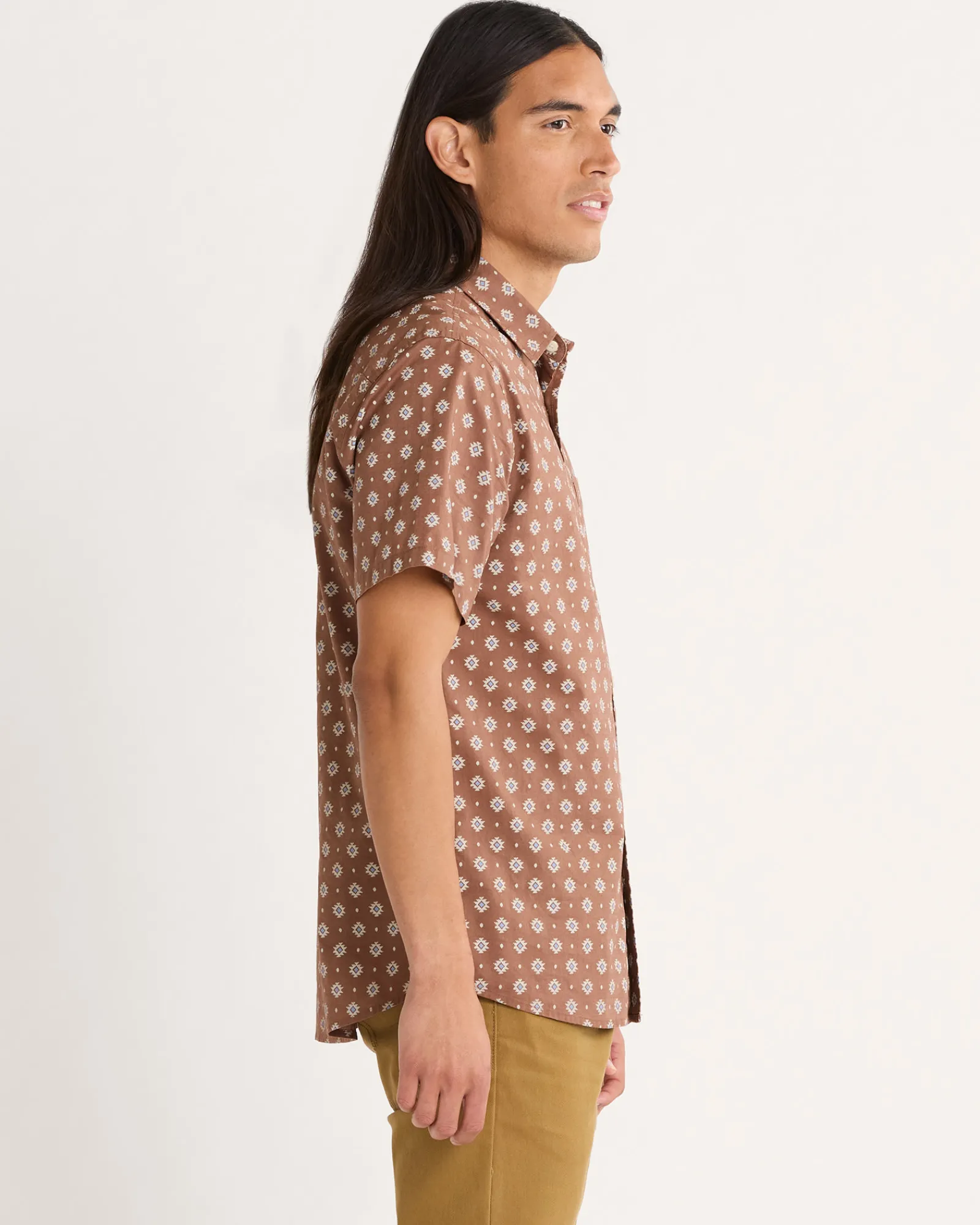 Pendleton MEN'S SHORELINE COTTON SHIRT RED/BROWN GEO Sale