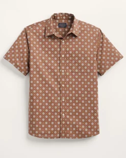 Pendleton MEN'S SHORELINE COTTON SHIRT RED/BROWN GEO Sale
