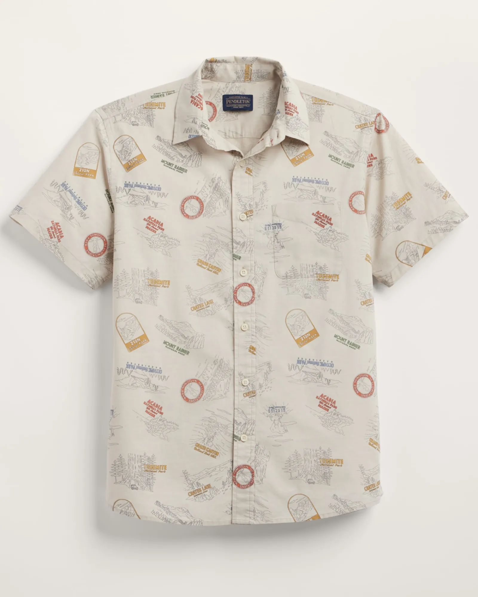 Pendleton MEN'S SHORELINE COTTON SHIRT TAN NATIONAL PARKS Sale