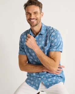 Pendleton MEN'S SHORELINE COTTON SHIRT BLUE HARDING Best