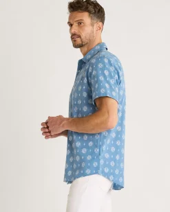 Pendleton MEN'S SHORELINE COTTON SHIRT BLUE HARDING Best
