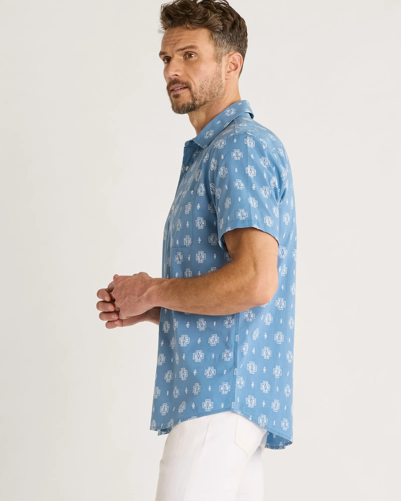 Pendleton MEN'S SHORELINE COTTON SHIRT BLUE HARDING Best