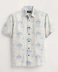Pendleton MEN'S SHORELINE LINEN SHIRT BLUE AGATE BEACH Discount