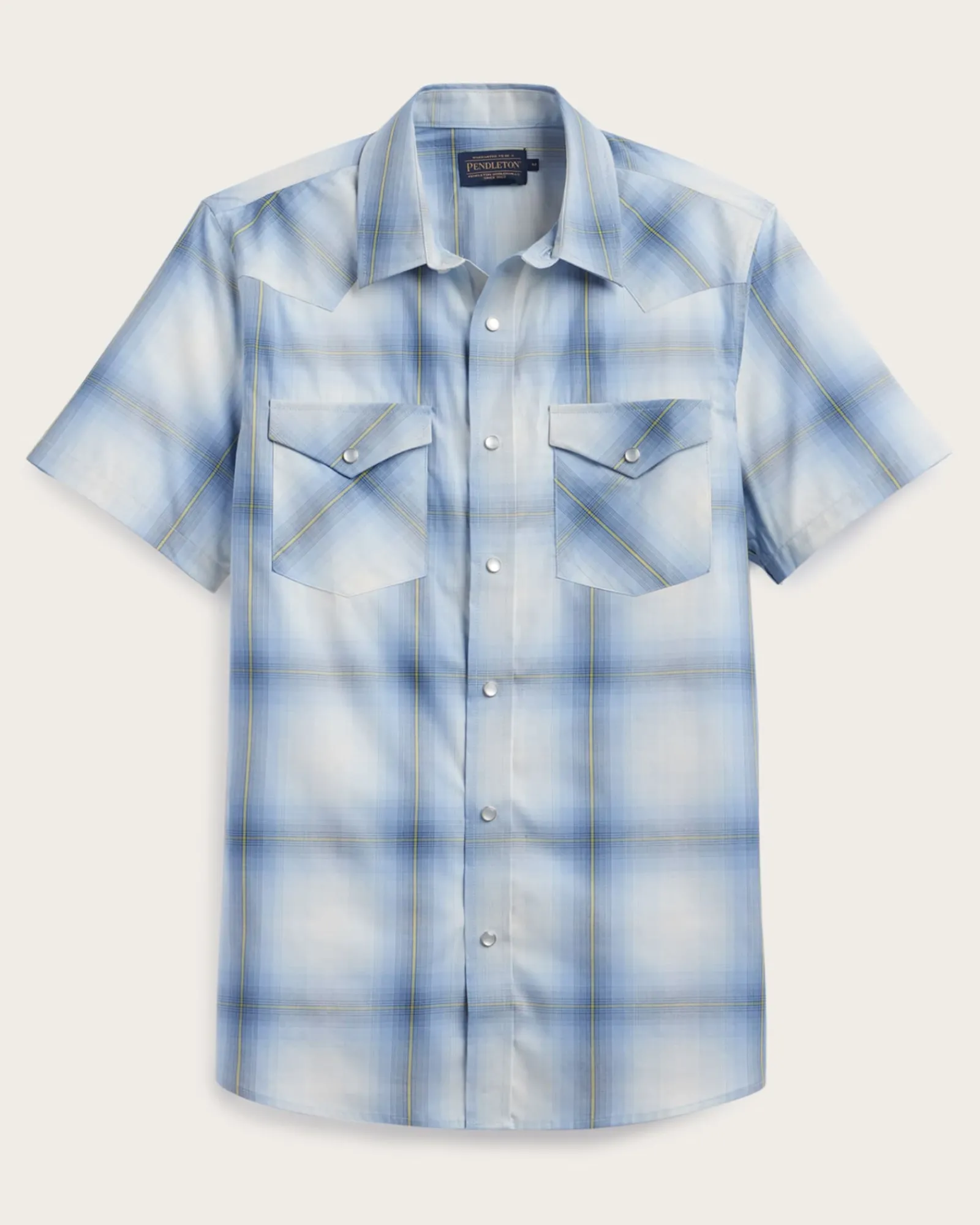 Pendleton MEN'S SHORT-SLEEVE BISHOP COTTON SHIRT LIGHT BLUE OMBRE Best