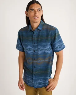 Pendleton MEN'S SHORT-SLEEVE GATEWAY COTTON SHIRT NAVY SUNSET PASS Fashion