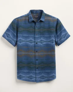Pendleton MEN'S SHORT-SLEEVE GATEWAY COTTON SHIRT NAVY SUNSET PASS Fashion