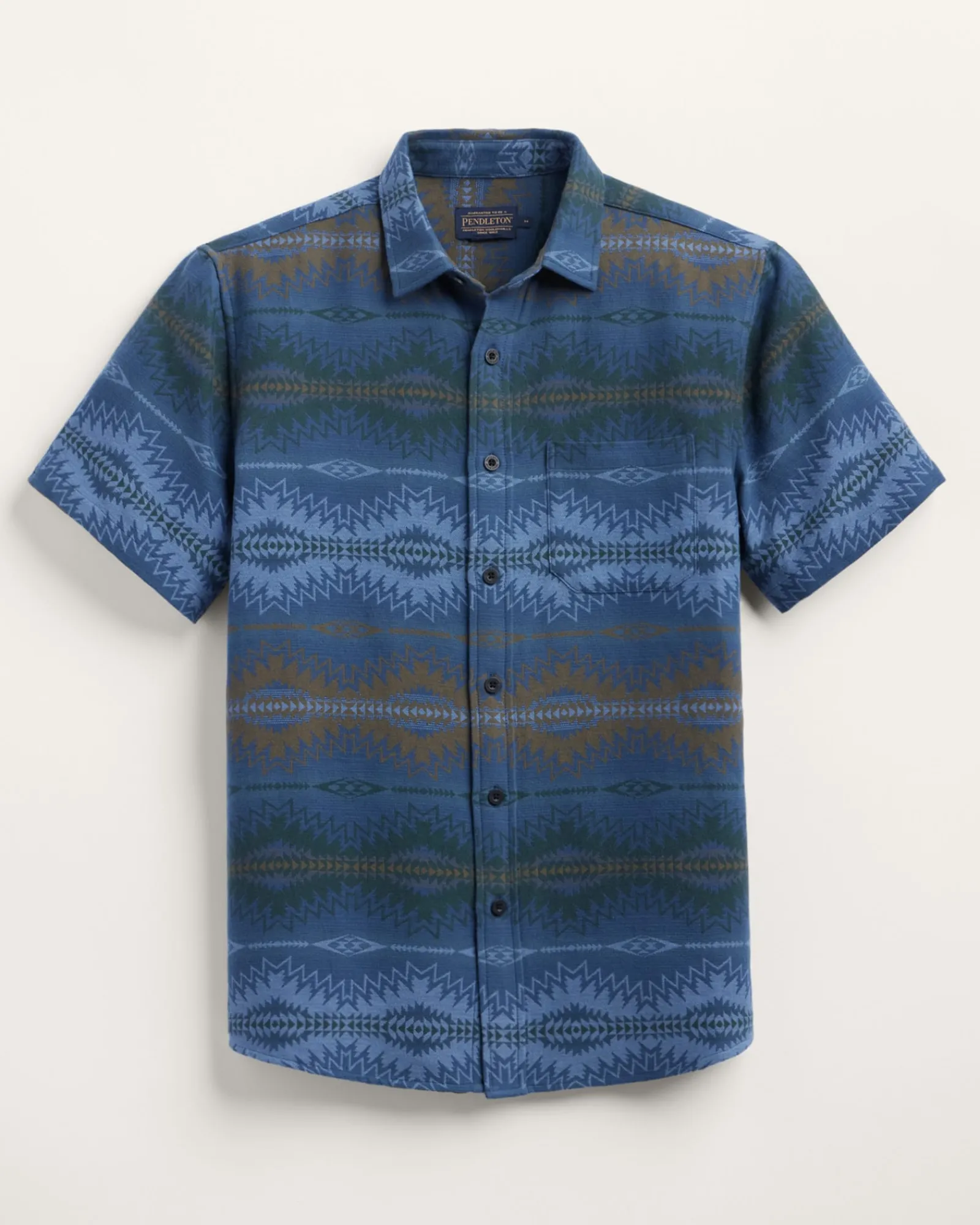 Pendleton MEN'S SHORT-SLEEVE GATEWAY COTTON SHIRT NAVY SUNSET PASS Fashion
