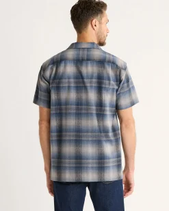 Pendleton MEN'S SHORT-SLEEVE PLAID BOARD SHIRT GREY/NAVY OMBRE New