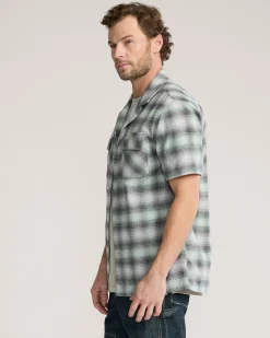 Pendleton MEN'S SHORT-SLEEVE PLAID COTTON BOARD SHIRT CHARCOAL/GREY PLAID Outlet