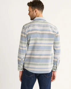 Pendleton MEN'S STRIPED BEACH SHACK COTTON SHIRT NAVY STRIPE Hot