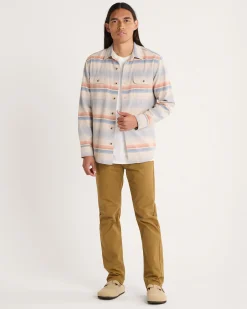 Pendleton MEN'S STRIPED BEACH SHACK COTTON SHIRT NATURAL MULTI STRIPE Hot