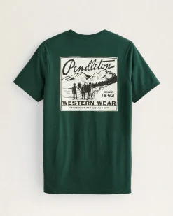 Pendleton MEN'S WESTERN SQUARE GRAPHIC TEE FOREST/WHITE Clearance
