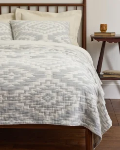 Pendleton MESILLA COTTON MATELASSE COVERLET BLUE/IVORY Hot