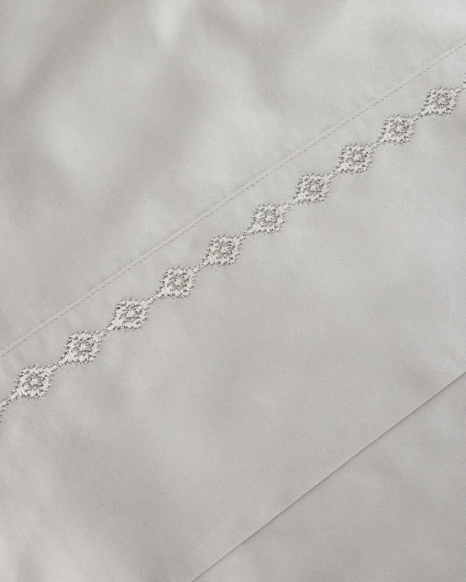 Pendleton MOONLIT MESA EMBROIDERED SHEET SET LIGHT GREY New