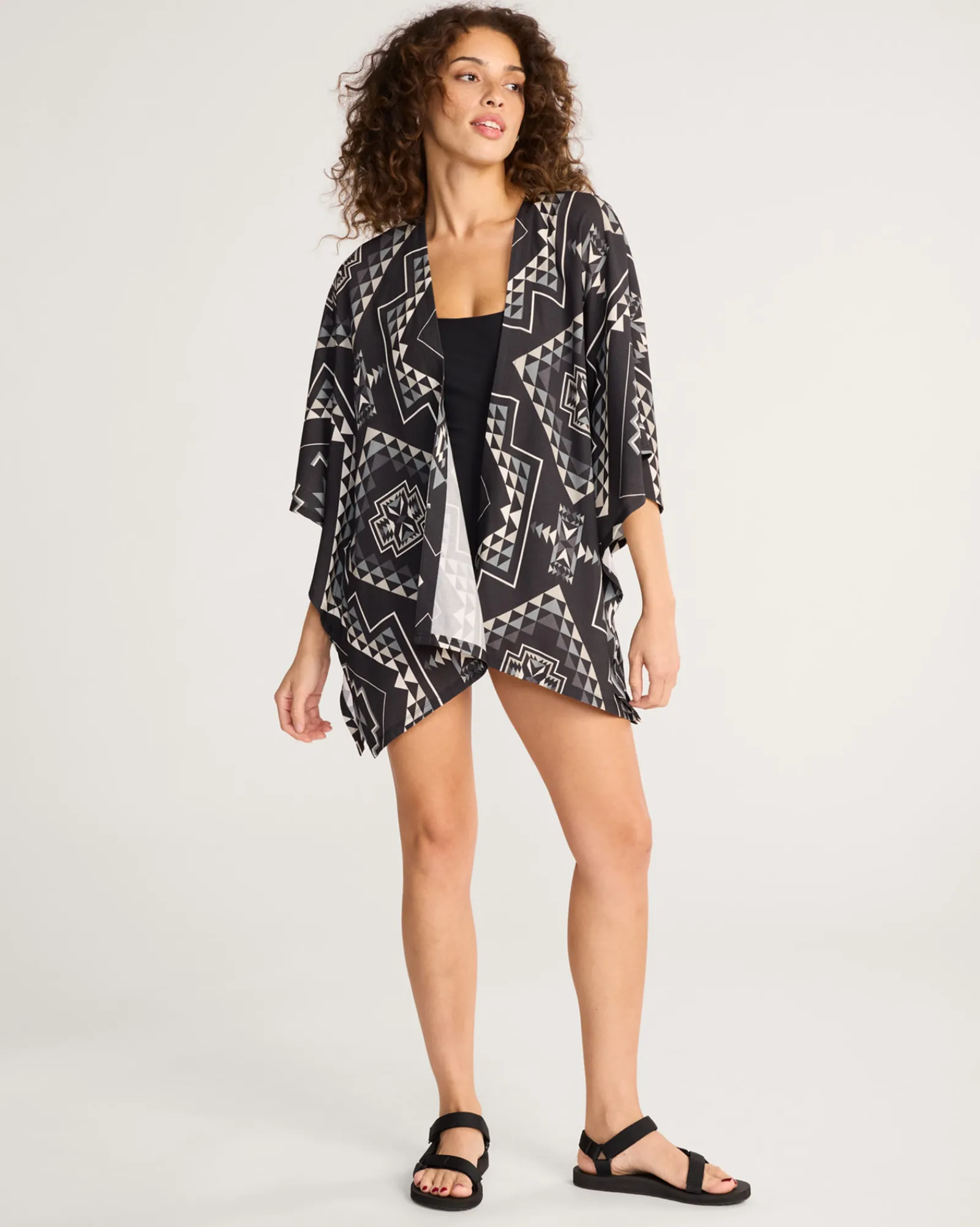 Pendleton OXBOW WOMEN'S OPEN-FRONT COVERUP BLACK/WHITE Online