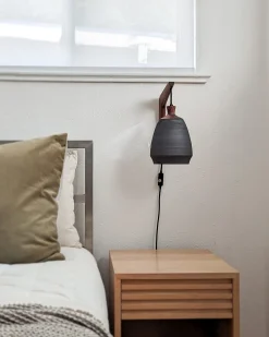 Pendleton PARK SLOPE CERAMIC PLUG-IN SCONCE MATTE BLACK New