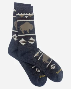 Pendleton ROAMING BISON CAMP SOCKS CHARCOAL Fashion