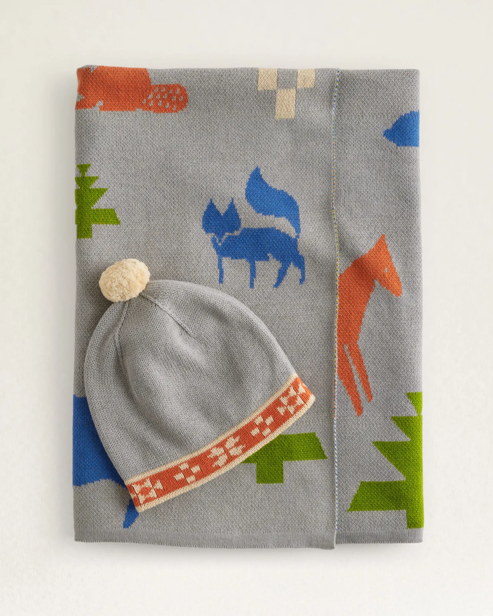 Pendleton SHARED PATH KNIT BABY BLANKET WITH BEANIE ONE SIZE Discount