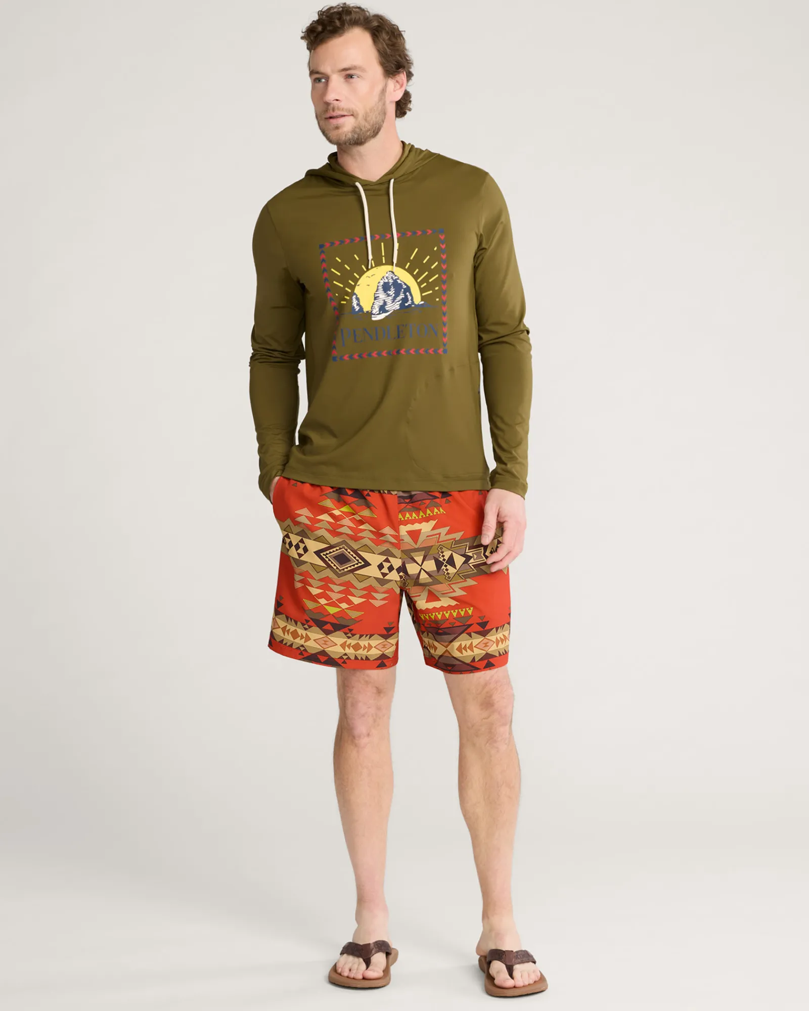 Pendleton SURF UNISEX LONG-SLEEVE RASHGUARD DARK OLIVE Discount