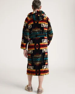 Pendleton UNISEX COTTON TERRY VELOUR BATHROBE BLACK CHIEF JOSEPH Best