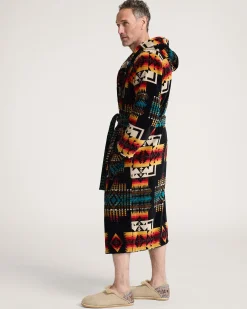 Pendleton UNISEX COTTON TERRY VELOUR BATHROBE BLACK CHIEF JOSEPH Best