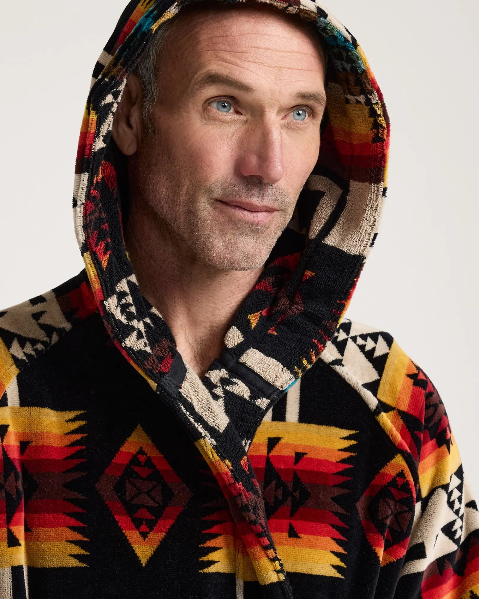 Pendleton UNISEX COTTON TERRY VELOUR BATHROBE BLACK CHIEF JOSEPH Best
