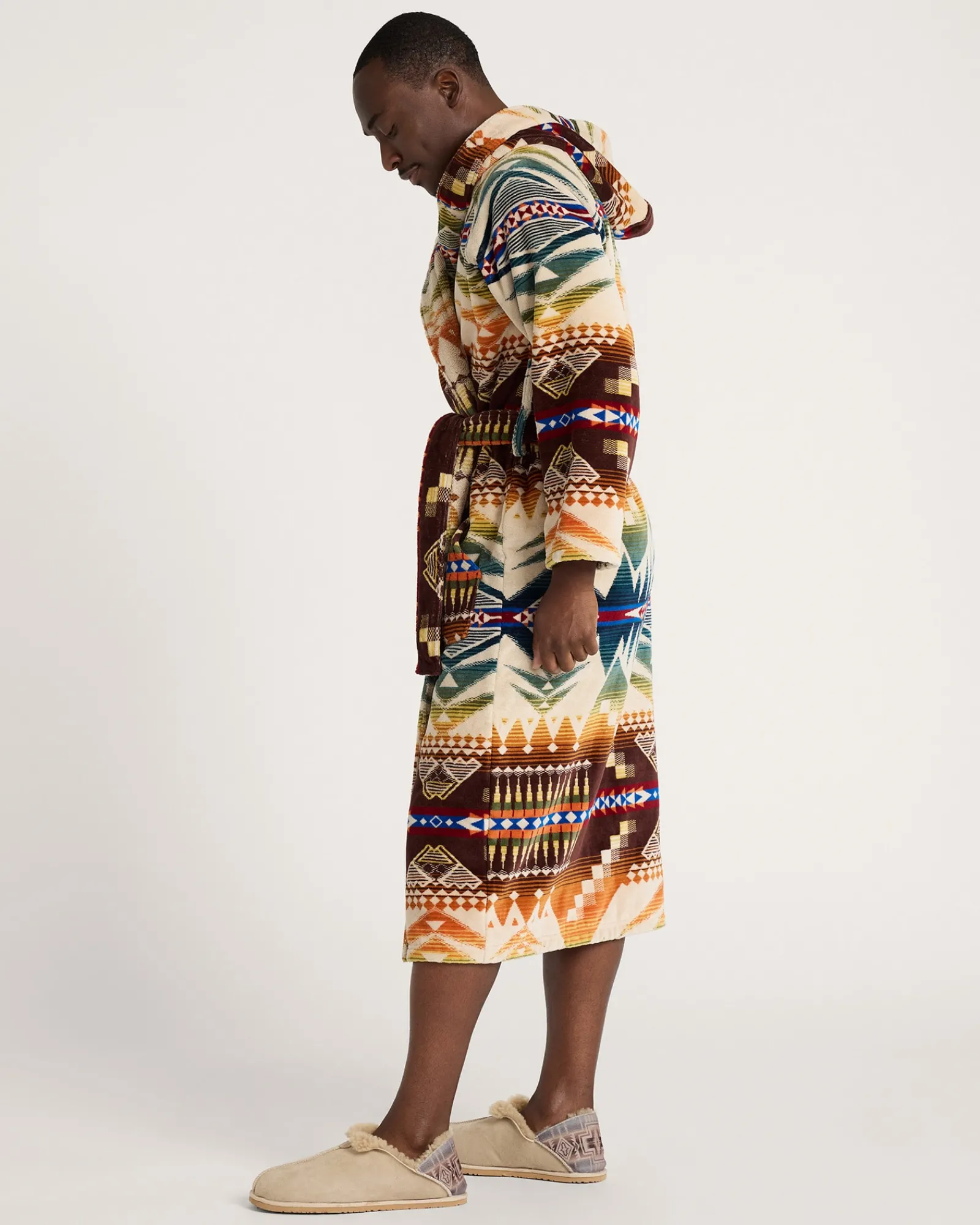 Pendleton UNISEX MYSTIC LAKE COTTON TERRY VELOUR BATHROBE MULTI Outlet