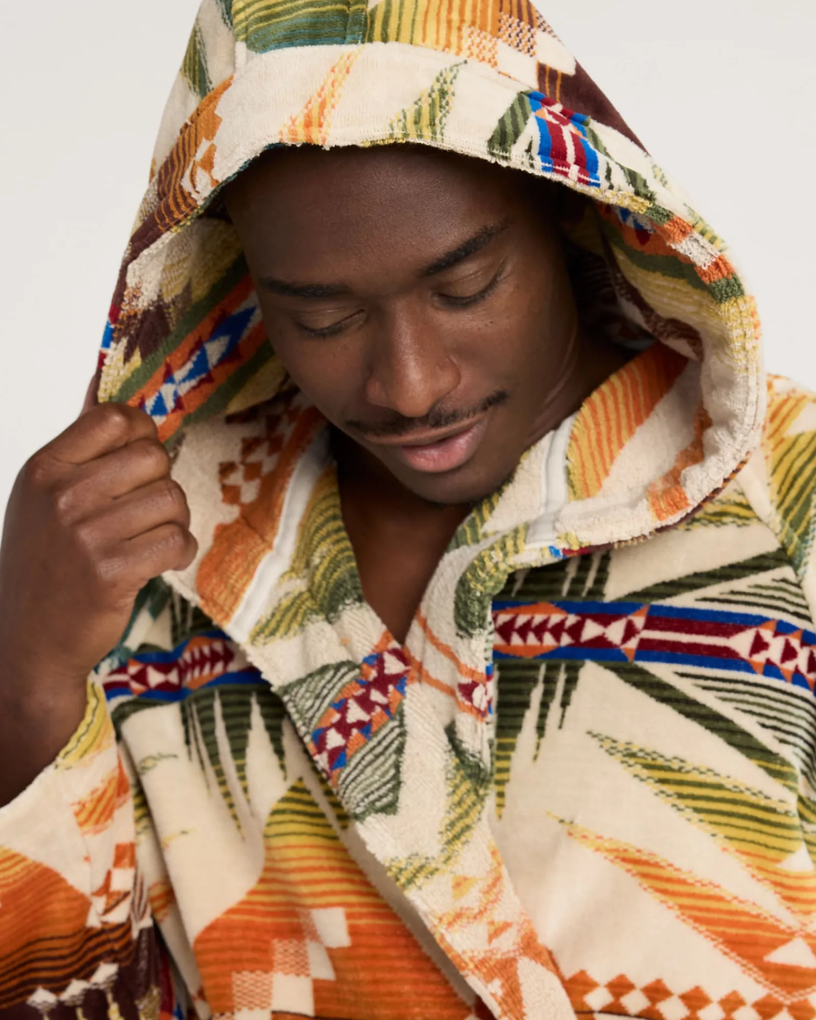 Pendleton UNISEX MYSTIC LAKE COTTON TERRY VELOUR BATHROBE MULTI Outlet