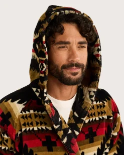 Pendleton UNISEX NEHALEM COTTON TERRY VELOUR BATHROBE BLACK/RED Online