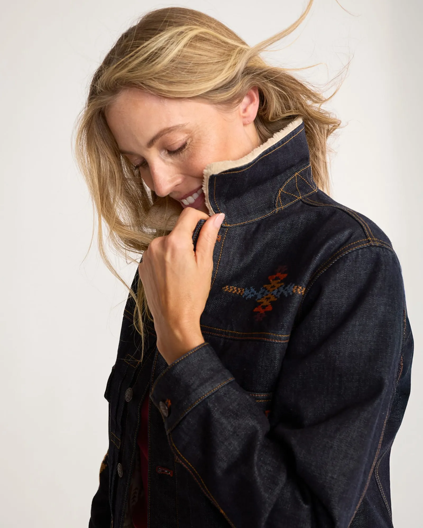 Pendleton UNISEX UK EMBROIDERED DENIM JACKET INDIGO Sale
