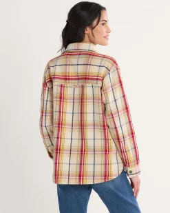 Pendleton WOMEN'S ARCADIA FLANNEL PLAID POPOVER SHIRT ANTIQUE WHITE MULTI Outlet