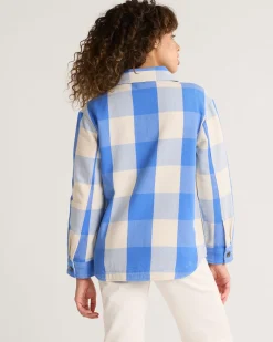 Pendleton WOMEN'S ARCADIA FLANNEL SHIRT JACKET BLUE BUFFALO CHECK New