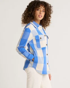 Pendleton WOMEN'S ARCADIA FLANNEL SHIRT JACKET BLUE BUFFALO CHECK New