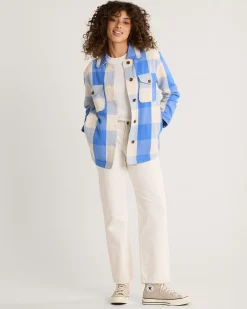 Pendleton WOMEN'S ARCADIA FLANNEL SHIRT JACKET BLUE BUFFALO CHECK New