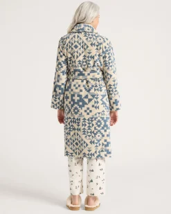 Pendleton WOMEN'S BLUE RIDGE COTTON TERRY VELOUR BATHROBE BLUE/WHITE Online