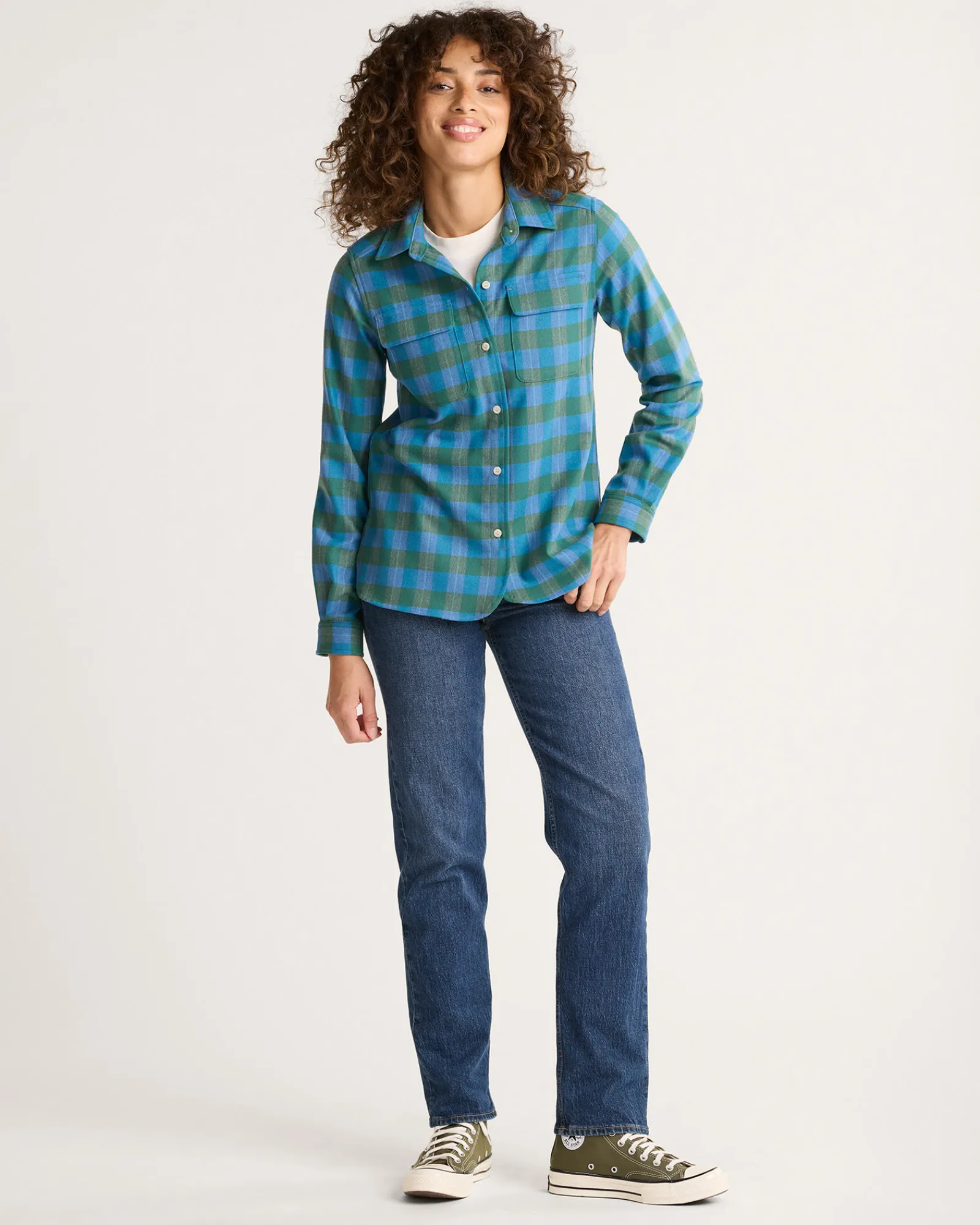 Pendleton WOMEN'S BOARD SHIRT BLUE/GREEN CHECK New
