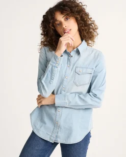 Pendleton WOMEN'S CHAMBRAY GAMBLER SHIRT MISSES Fashion