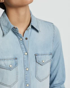 Pendleton WOMEN'S CHAMBRAY GAMBLER SHIRT MISSES Fashion