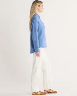 Pendleton WOMEN'S COASTAL LINEN SHIRT DUSTY BLUE Clearance