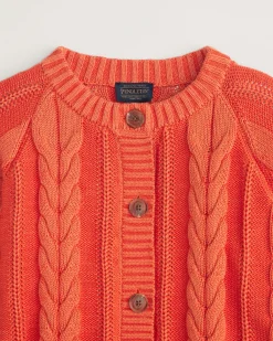 Pendleton WOMEN'S COTTON CABLE CARDIGAN POPPY Hot