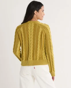 Pendleton WOMEN'S COTTON CABLE SWEATER GOLD Sale