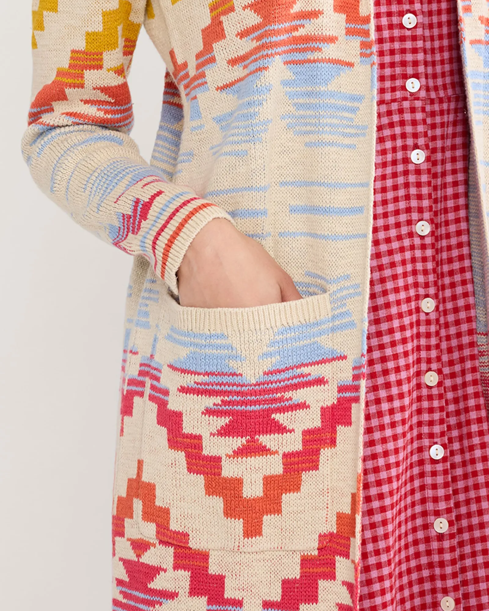 Pendleton WOMEN'S COTTON DUSTER CARDIGAN IVORY MULTI Online