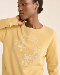 Pendleton WOMEN'S CROSS GRAPHIC FRENCH TERRY CREWNECK RATTAN Clearance