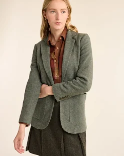 Pendleton WOMEN'S DAVIS HERRINGBONE WOOL BLAZER GREEN/SHALE MIX Online